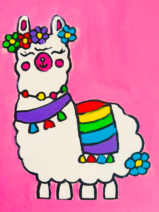 Rainbow Llama – 8×10 Art Kit
