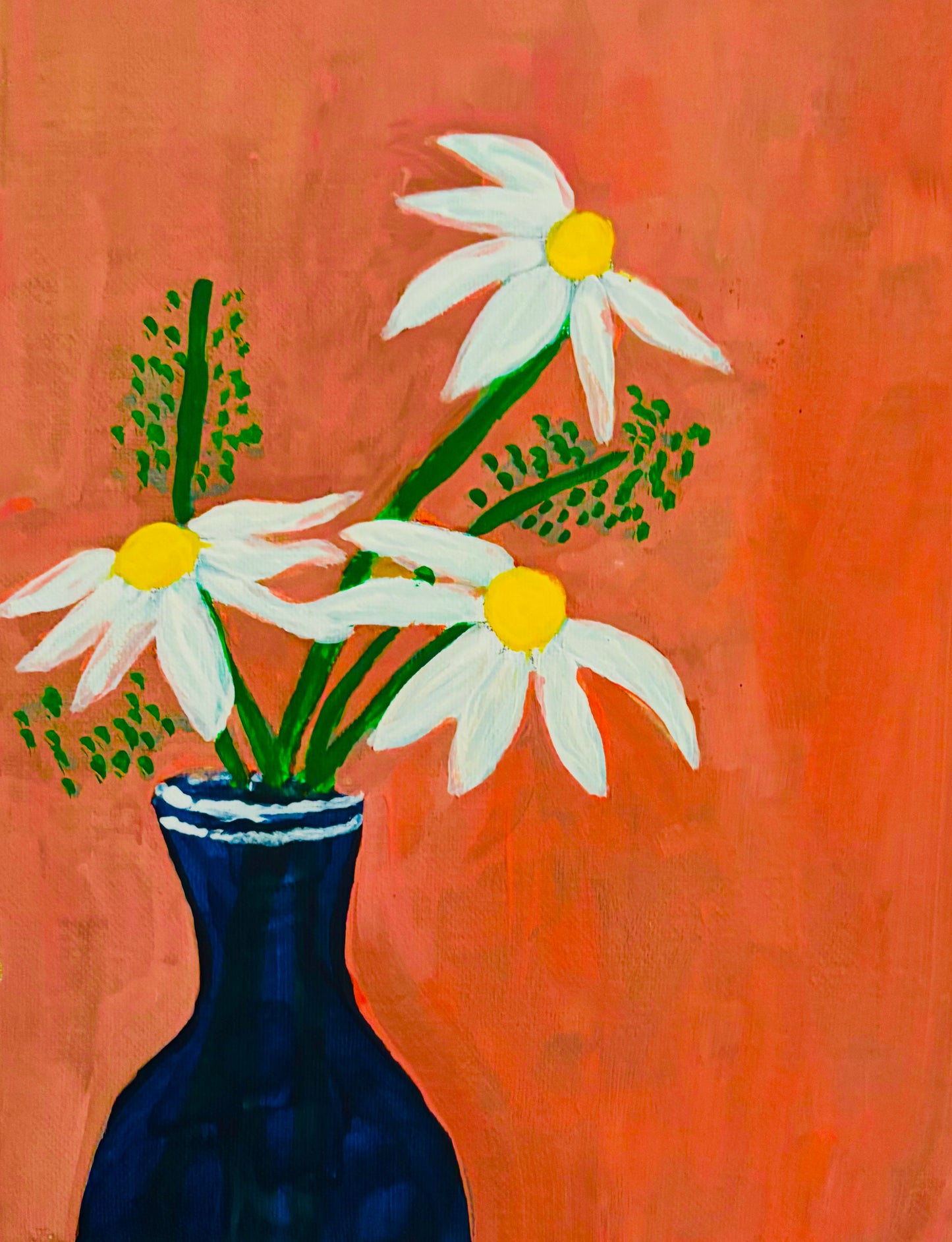 Daisies in a Blue Vase – 8×10 Art Kit