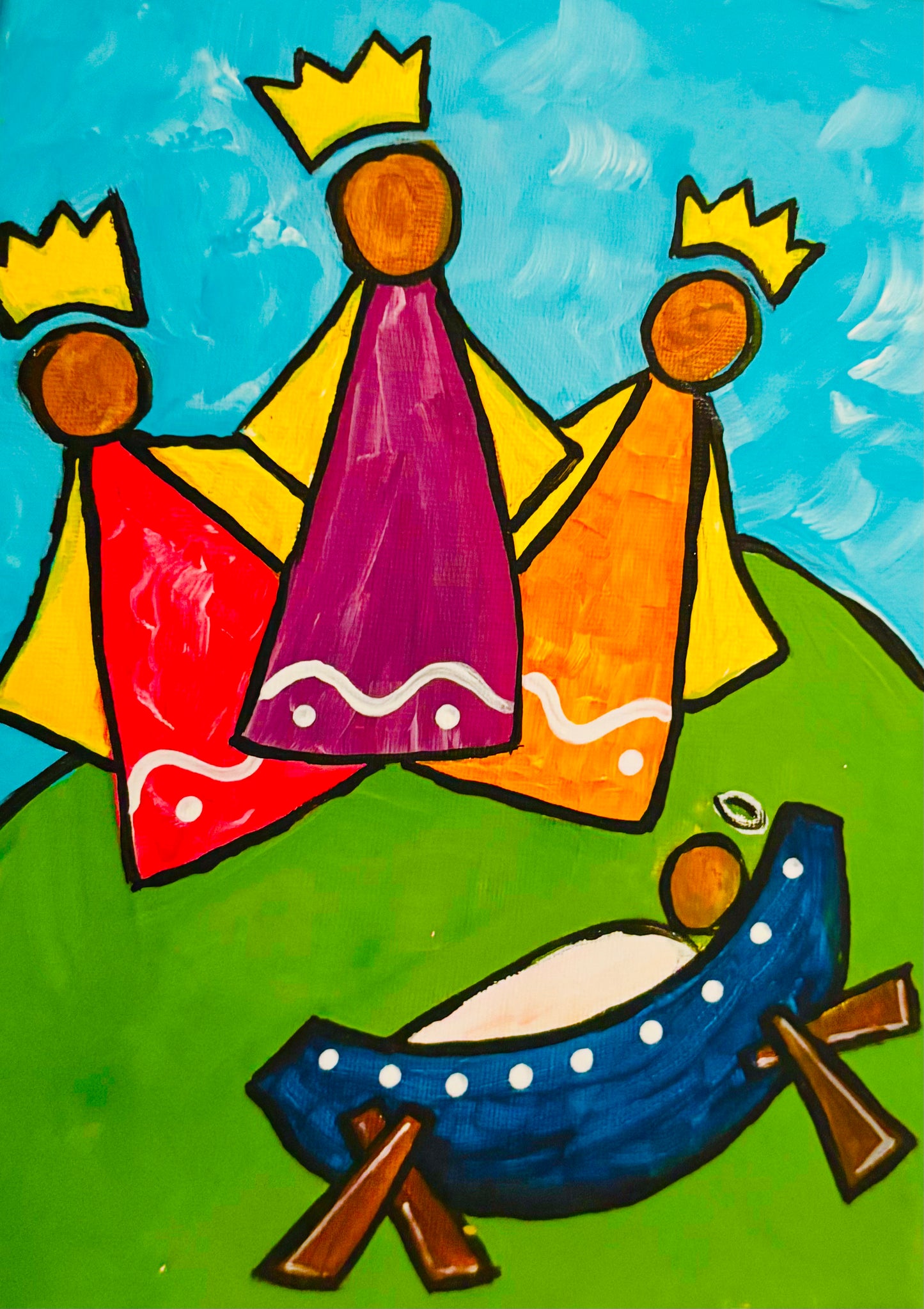 Tres Reyes Magos y niñito Jesús– 8×10 Art Kit